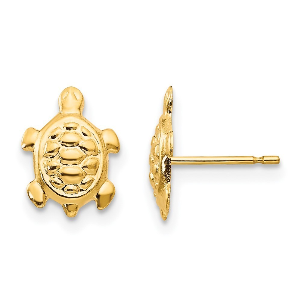 14k Yellow Gold Madi K Children's Kids Girls Jewelry Turtle Post Earrings